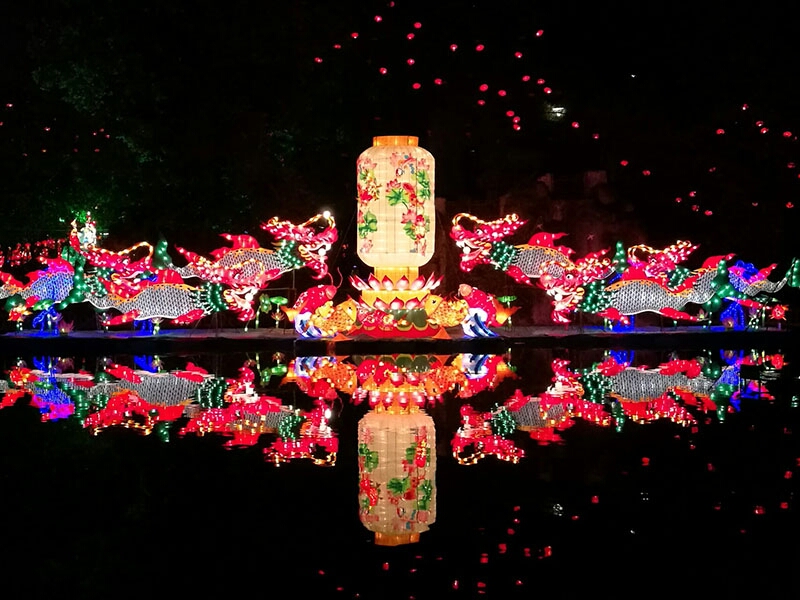 Traditional Chinese lanterns representing the history of the Chinese Lantern Festival