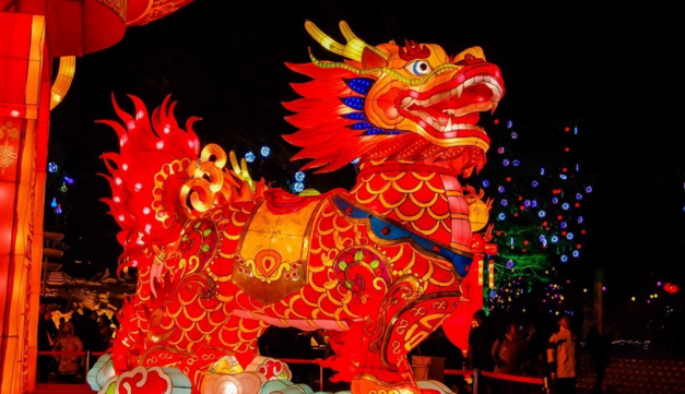 Cultural lantern exhibition with traditional Chinese lantern displays