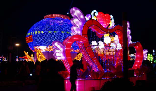 International lantern festival exhibition with illuminated lantern installations