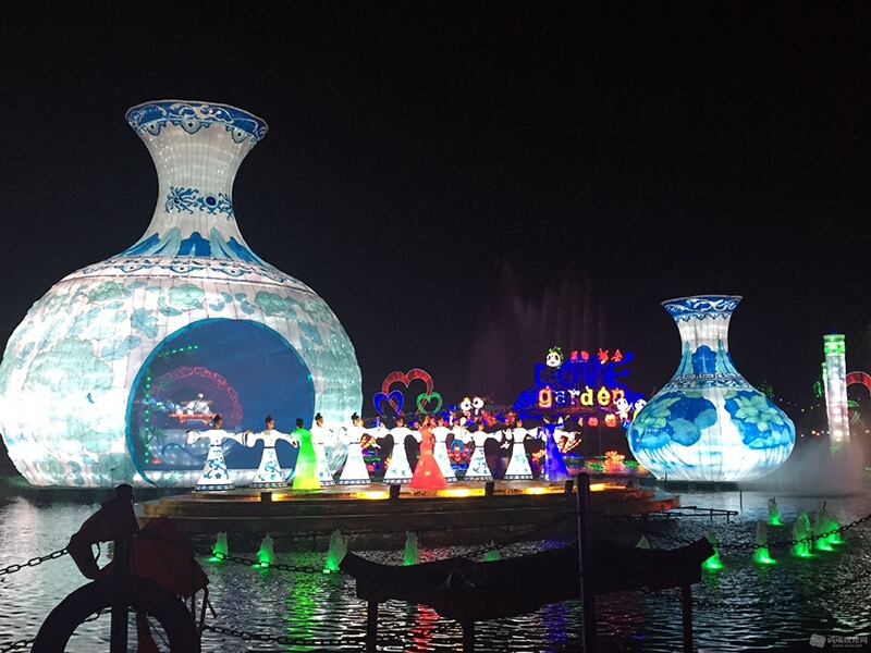 Large-scale illuminated lantern display associated with the Zigong Lantern Festival in China