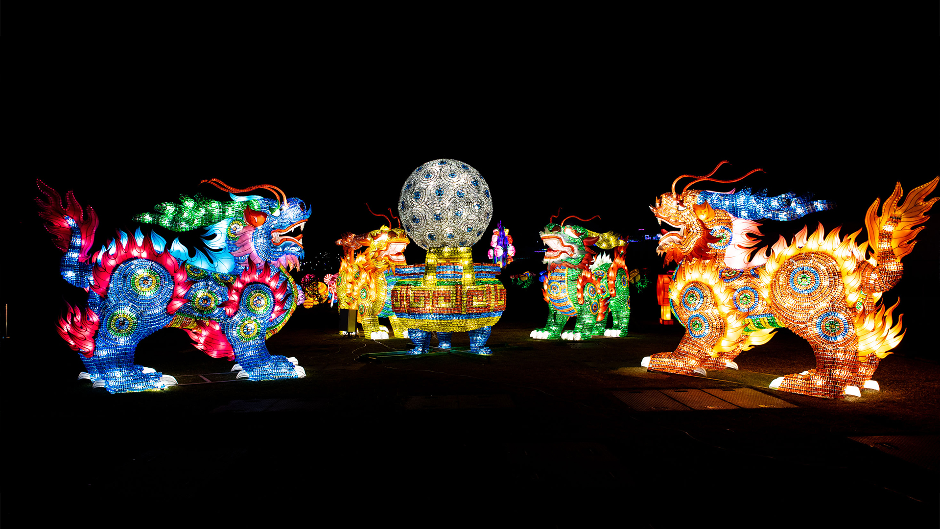 Large illuminated lantern display at a Chinese Lantern Festival in China