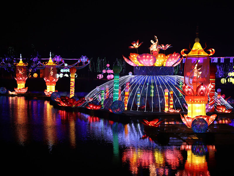 Large illuminated lantern display at a Chinese Lantern Festival in China