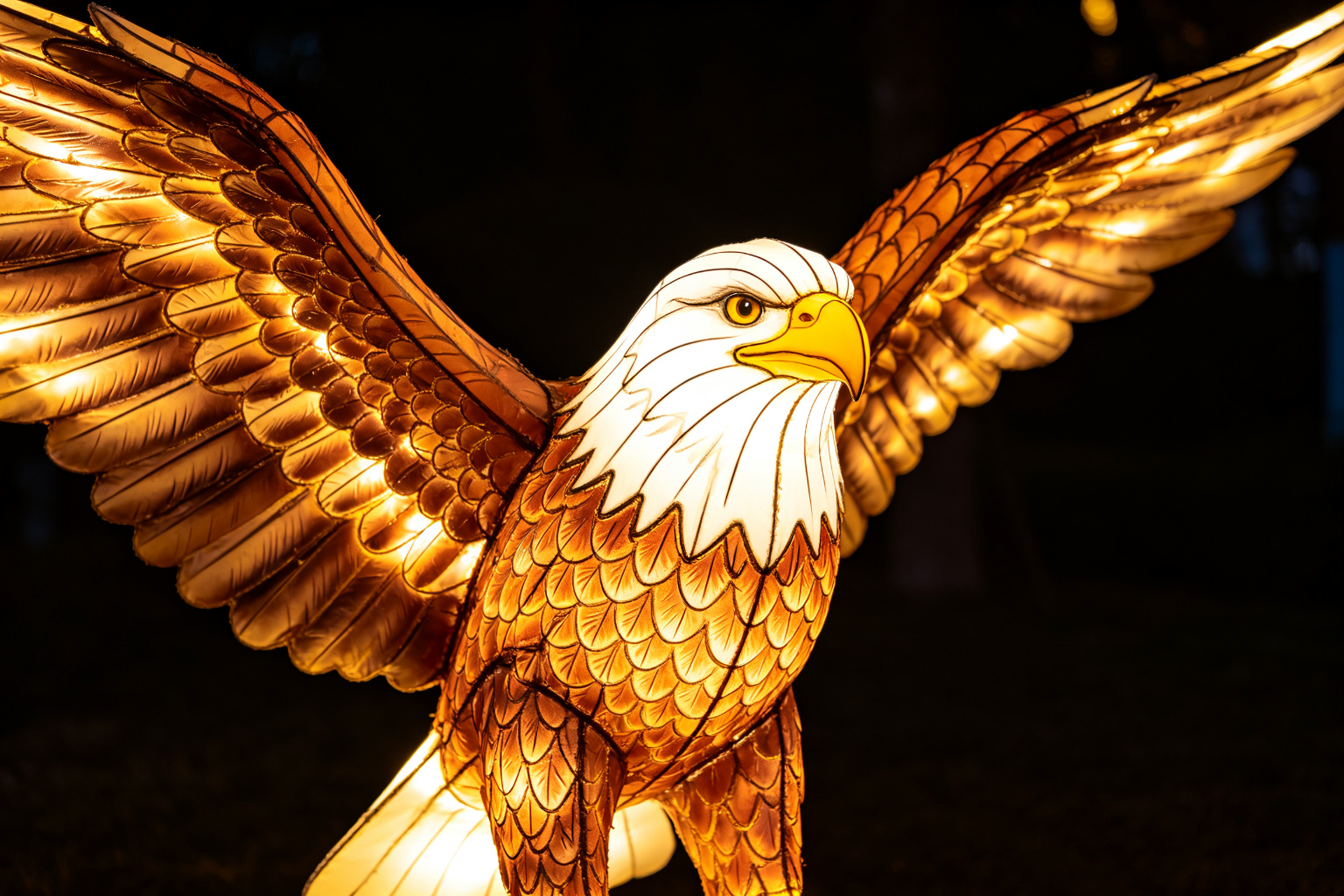 Eagle Lantern Display (ZD-022) - Animal Lanterns by Zedong, dimensions 500x100x300cm