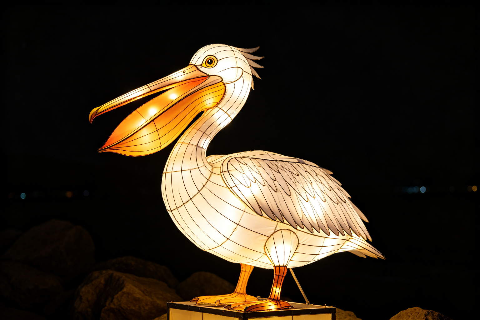 Pelican Lantern Display (ZD-030) - Animal Lanterns by Zedong, dimensions 300x150x280cm