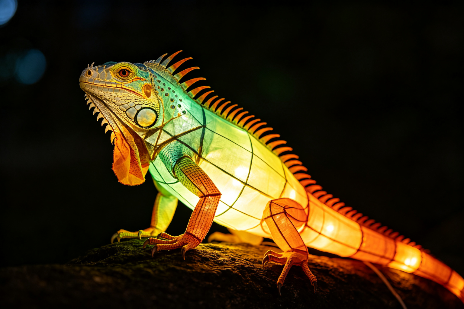 Lizard Lantern Display (ZD-056) - Animal Lanterns by Zedong, dimensions 250x80x120cm