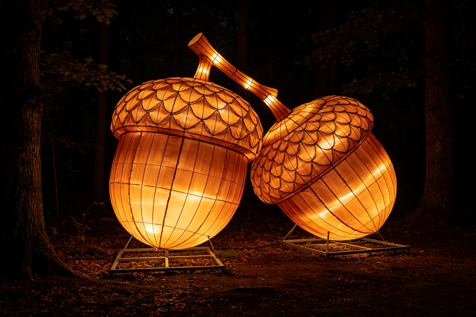 Giant Acorn Lantern Display (ZD-082) - Plant & Flower Lanterns by Zedong, dimensions 150x150x200cm