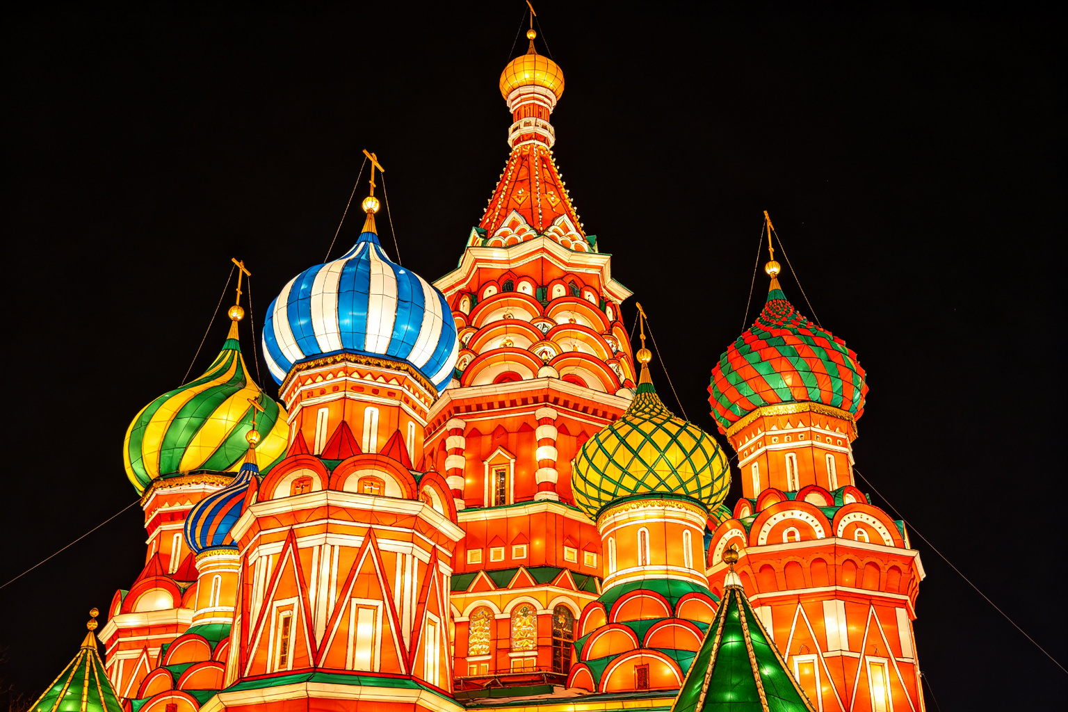 Russian Cathedral Lantern Display (ZD-113) - World Landmark Lanterns by Zedong, dimensions 300x250x450cm