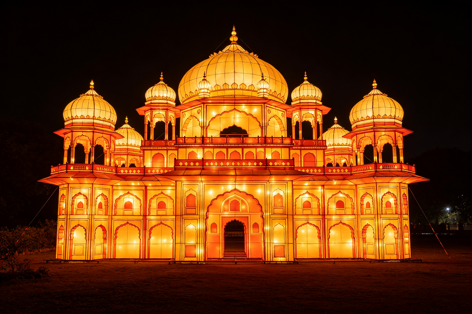Indian Palace Lantern Display (ZD-114) - World Landmark Lanterns by Zedong, dimensions 400x250x350cm