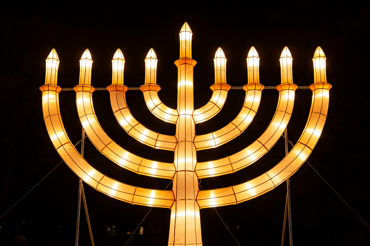 Hanukkah Menorah Lantern Display (ZD-126) - Festival & Holiday Lanterns by Zedong, dimensions 200x50x250cm
