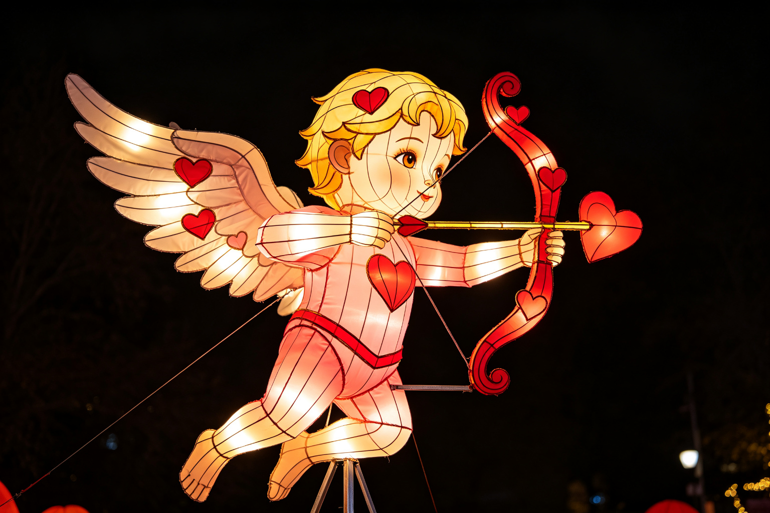 Valentine Cupid Lantern Display (ZD-137) - Festival & Holiday Lanterns by Zedong, dimensions 180x100x250cm