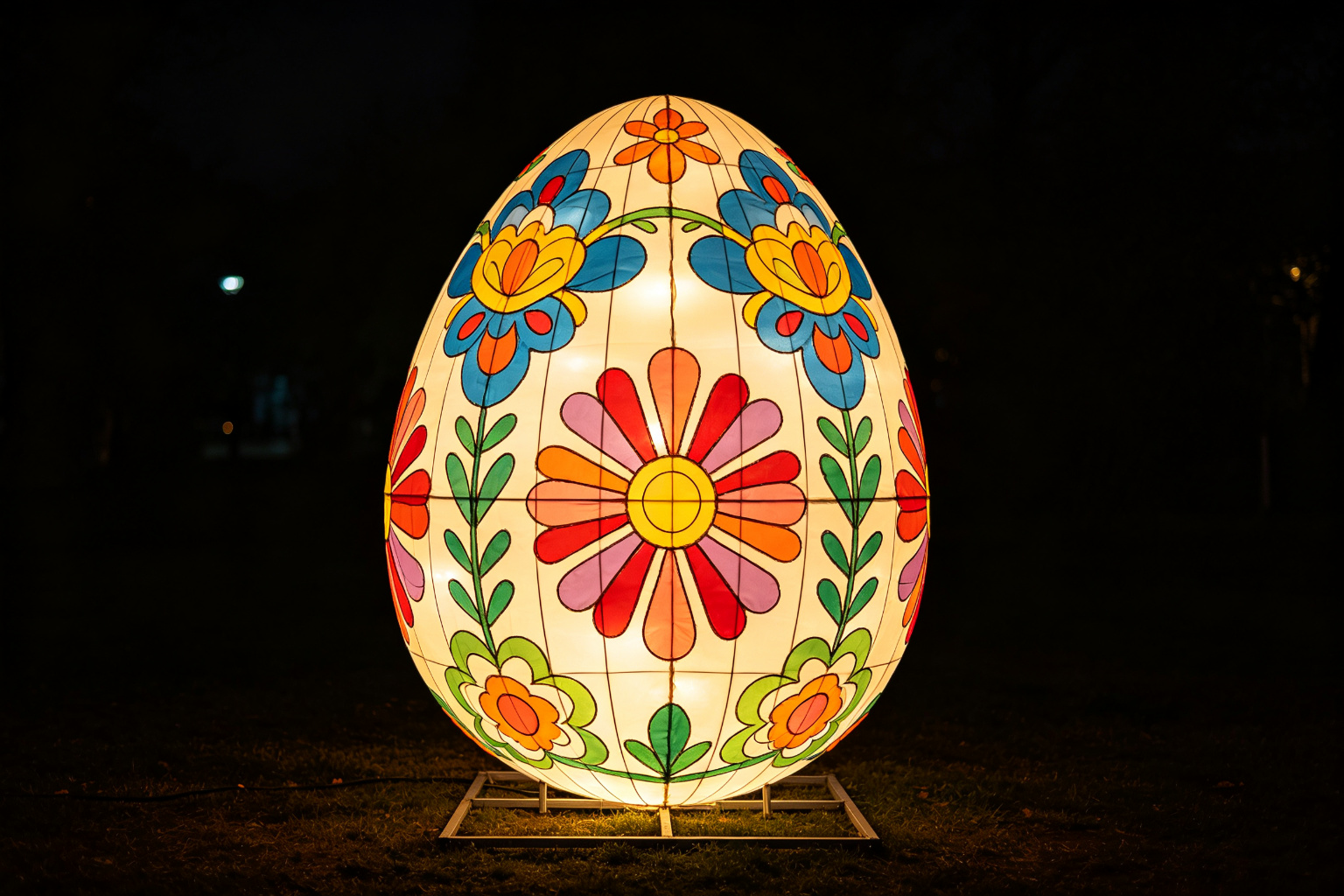 Easter Egg Lantern Display (ZD-138) - Festival & Holiday Lanterns by Zedong, dimensions 200x200x250cm