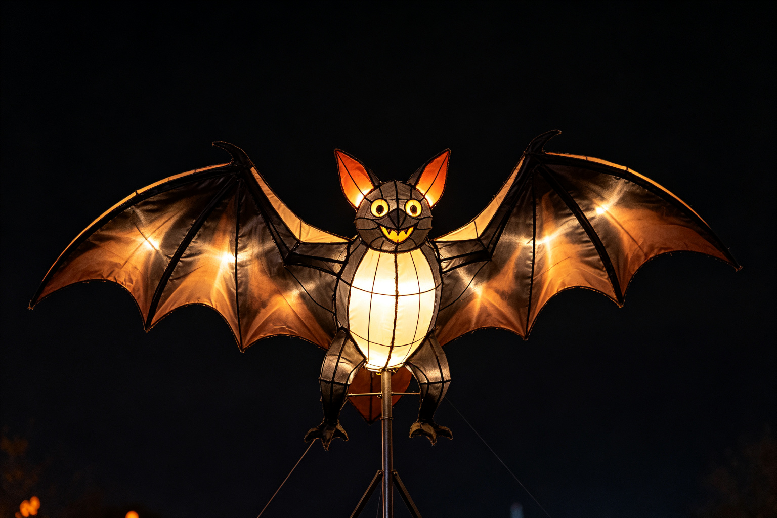 Halloween Bat Lantern Display (ZD-140) - Festival & Holiday Lanterns by Zedong, dimensions 200x50x150cm