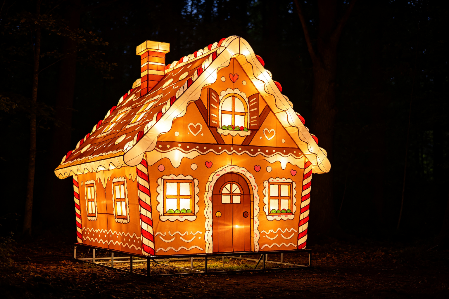 Hansel and Gretel Lantern Display (ZD-185) - Fairy Tale Lanterns by Zedong, dimensions 300x200x250cm