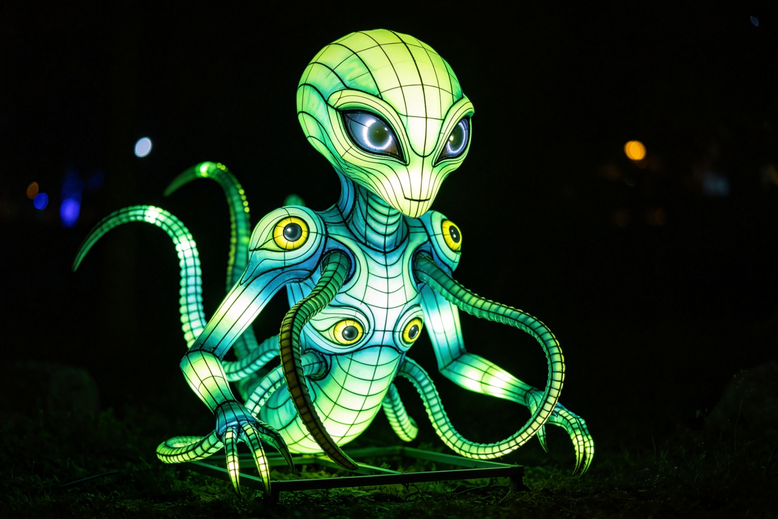 Alien Creature Lantern Display (ZD-203) - Sci-Fi Lanterns by Zedong, dimensions 300x200x300cm