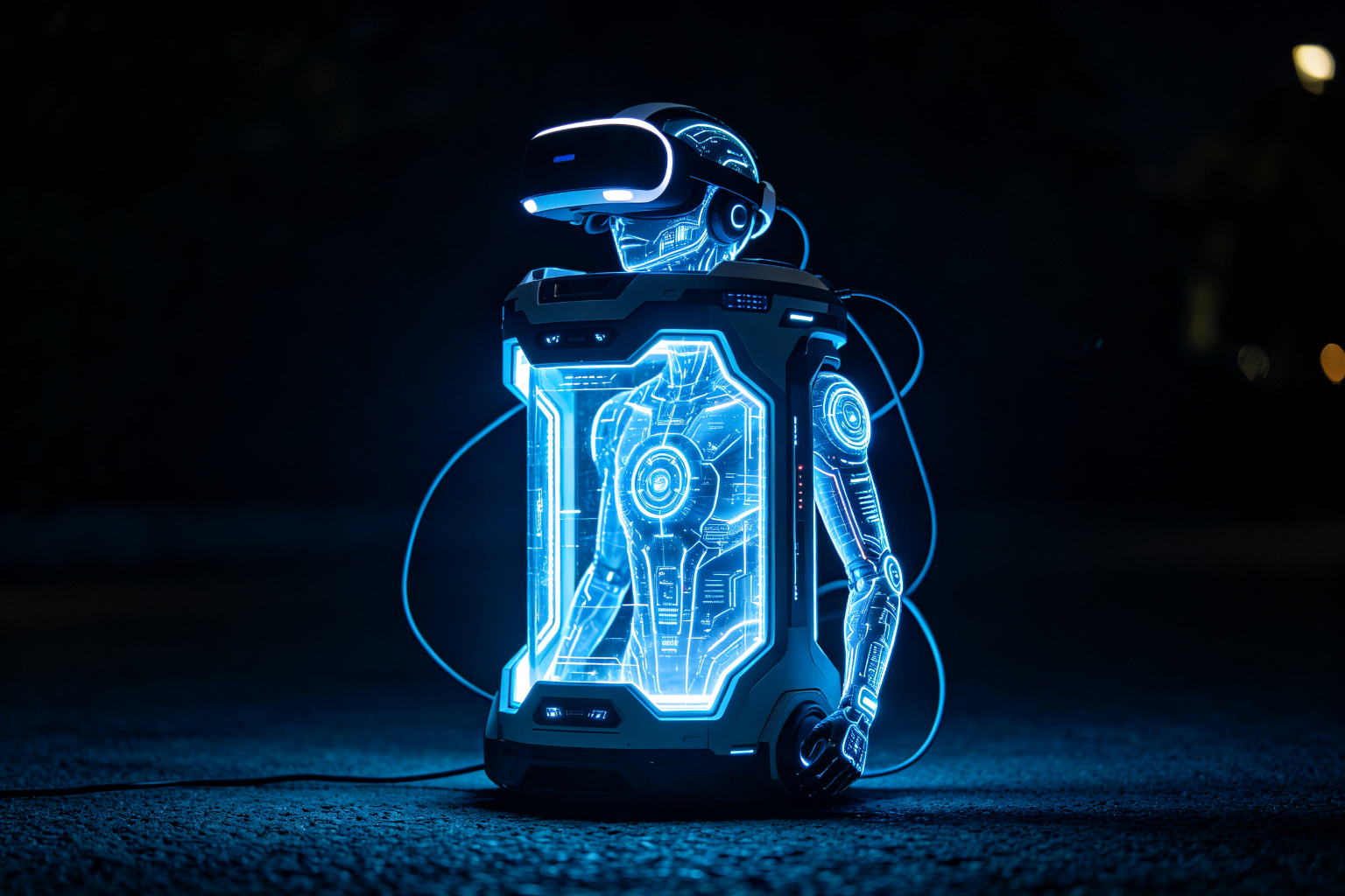 Virtual Reality Pod Lantern Display (ZD-212) - Sci-Fi Lanterns by Zedong, dimensions 250x200x200cm