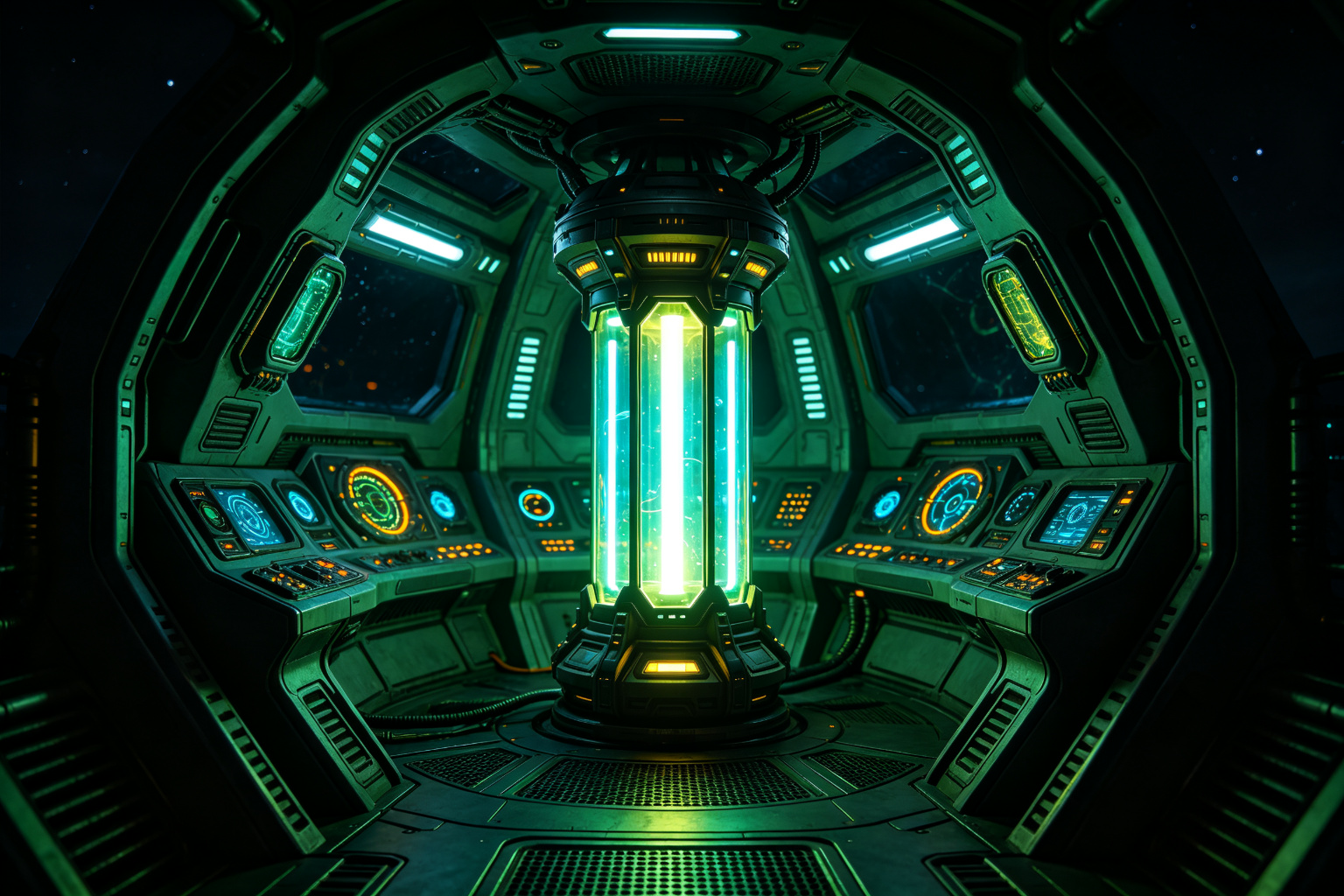 Alien Spaceship Interior Lantern Display (ZD-215) - Sci-Fi Lanterns by Zedong, dimensions 400x250x250cm