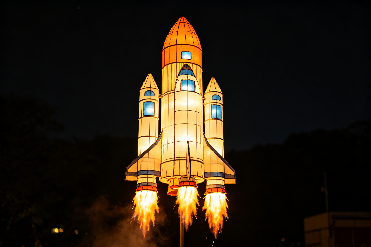 Space Rocket Lantern Display (ZD-224) - Space Lanterns by Zedong, dimensions 200x200x600cm