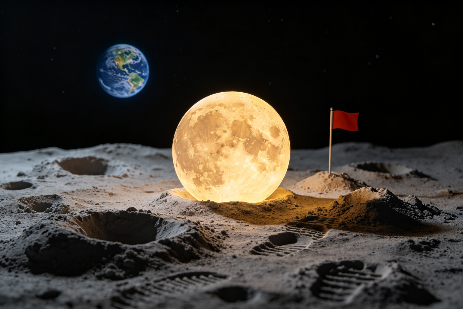 Moon Surface Lantern Display (ZD-231) - Space Lanterns by Zedong, dimensions 500x300x150cm