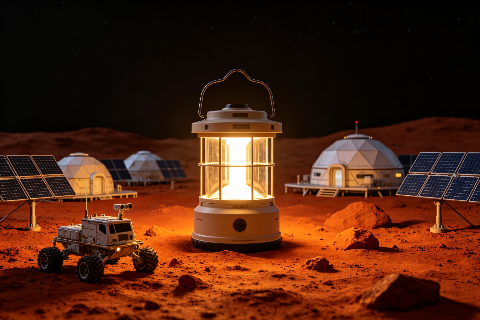 Mars Colony Lantern Display (ZD-243) - Space Lanterns by Zedong, dimensions 600x300x250cm